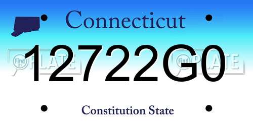 12722G0 Connecticut License Plate