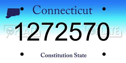 1272570 Connecticut License Plate