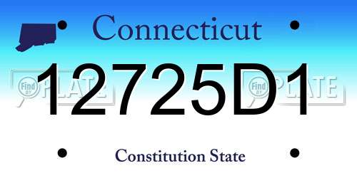 12725D1 Connecticut License Plate