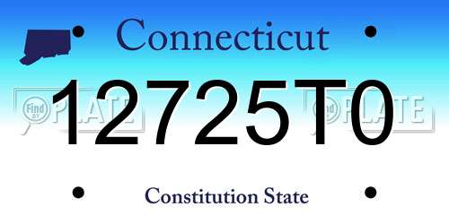 12725T0 Connecticut License Plate
