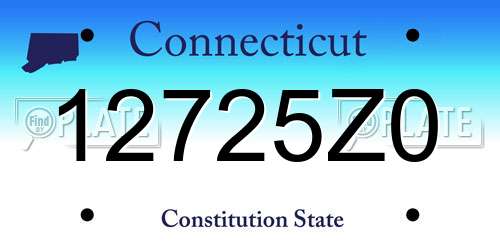 12725Z0 Connecticut License Plate
