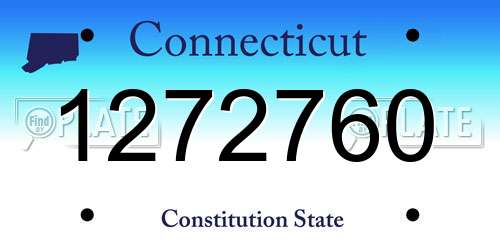 1272760 Connecticut License Plate