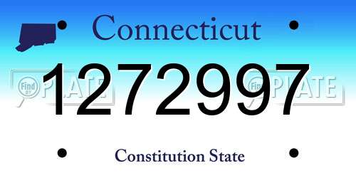 1272997 Connecticut License Plate