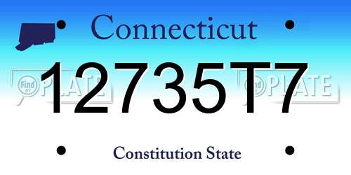 12735T7 Connecticut License Plate