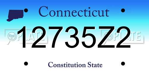 12735Z2 Connecticut License Plate