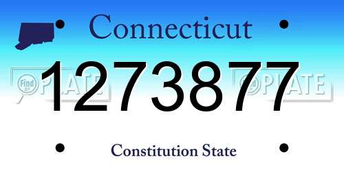 1273877 Connecticut License Plate