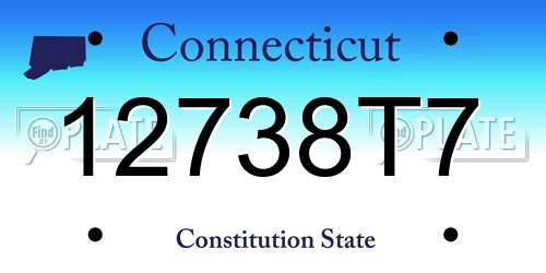 12738T7 Connecticut License Plate
