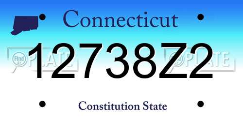 12738Z2 Connecticut License Plate