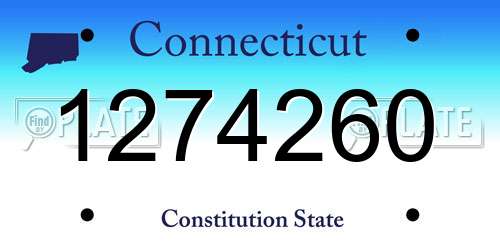 1274260 Connecticut License Plate