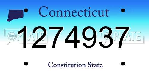 1274937 Connecticut License Plate