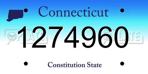 1274960 Connecticut License Plate
