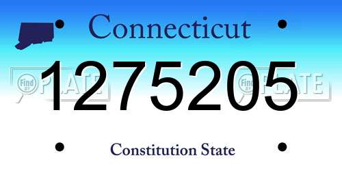1275205 Connecticut License Plate
