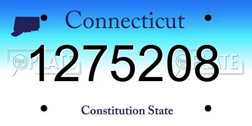 1275208 Connecticut License Plate