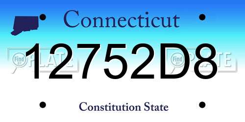 12752D8 Connecticut License Plate