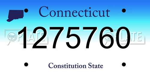 1275760 Connecticut License Plate