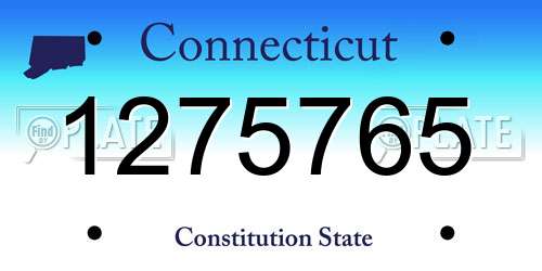 1275765 Connecticut License Plate