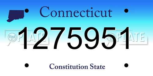 1275951 Connecticut License Plate