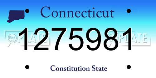 1275981 Connecticut License Plate