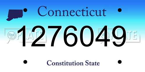 1276049 Connecticut License Plate