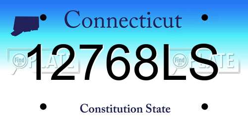 12768LS Connecticut License Plate