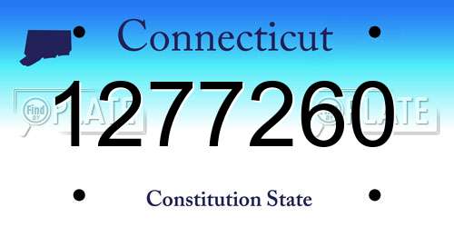 1277260 Connecticut License Plate