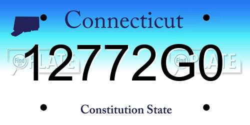12772G0 Connecticut License Plate