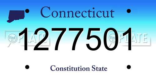 1277501 Connecticut License Plate