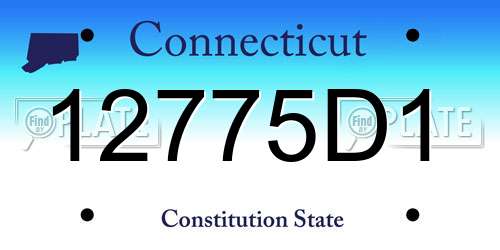 12775D1 Connecticut License Plate