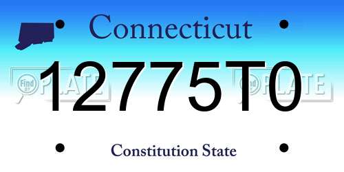 12775T0 Connecticut License Plate