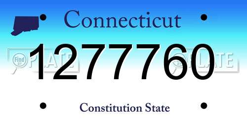 1277760 Connecticut License Plate