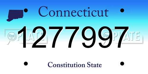 1277997 Connecticut License Plate