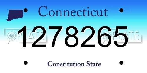 1278265 Connecticut License Plate