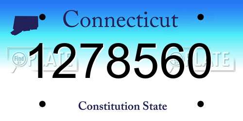 1278560 Connecticut License Plate