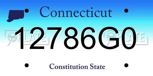 12786G0 Connecticut License Plate