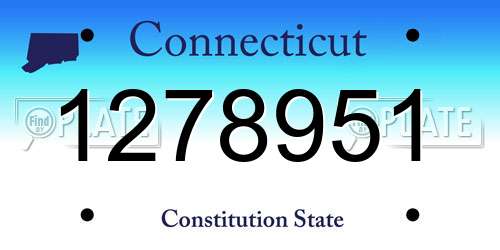 1278951 Connecticut License Plate