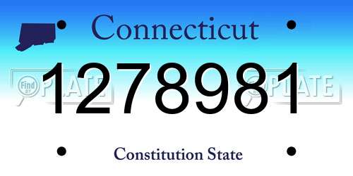 1278981 Connecticut License Plate