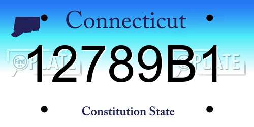 12789B1 Connecticut License Plate