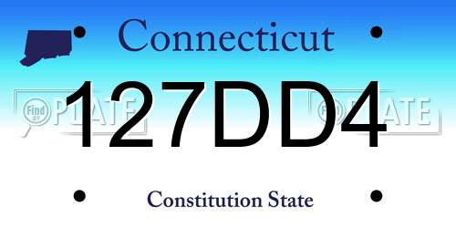 127DD4 Connecticut License Plate