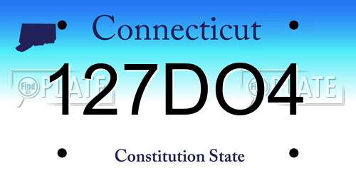 127DO4 Connecticut License Plate