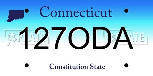 127ODA Connecticut License Plate