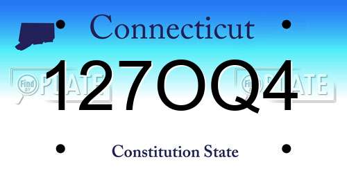 127OQ4 Connecticut License Plate