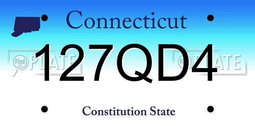 127QD4 Connecticut License Plate