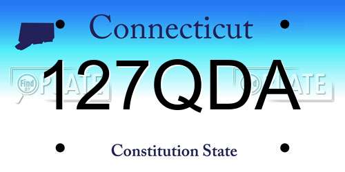 127QDA Connecticut License Plate