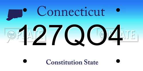 127QO4 Connecticut License Plate