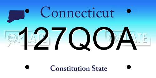 127QOA Connecticut License Plate