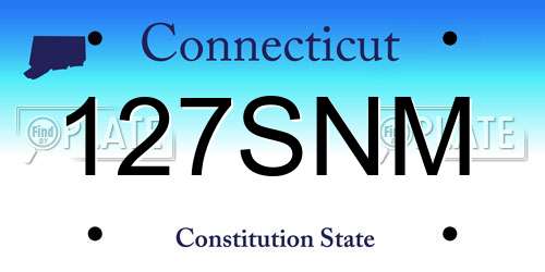 127SNM Connecticut License Plate