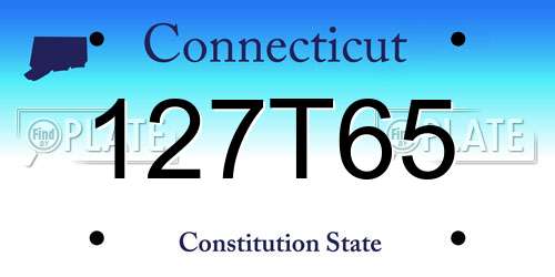 127T65 Connecticut License Plate