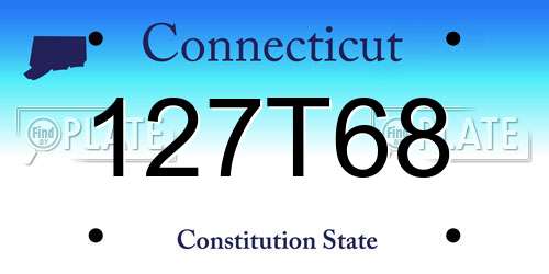 127T68 Connecticut License Plate