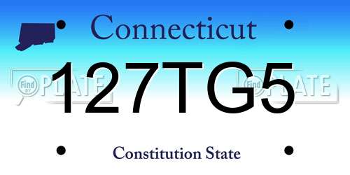 127TG5 Connecticut License Plate
