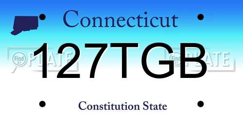 127TGB Connecticut License Plate